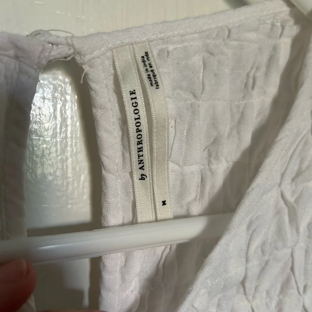 Anthropologie Textured White Blouse - Picture 4 of 9